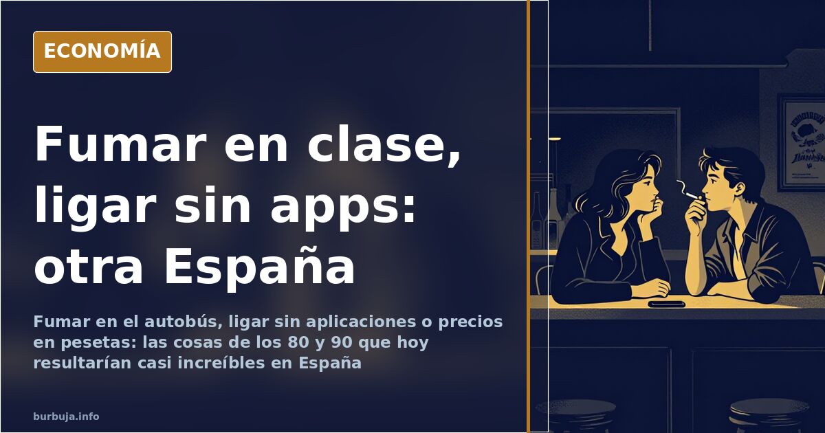 Salón español de los años ochenta con una cadena de música, un televisor de tubo encendido y un cenicero sobre la mesa
