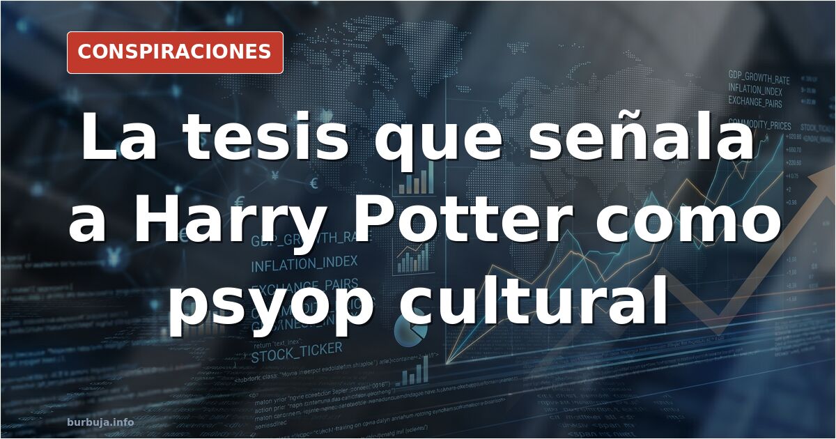 Ejemplares de la saga Harry Potter junto a una maqueta de Hogwarts, ilustrando el debate sobre el psyop cultural