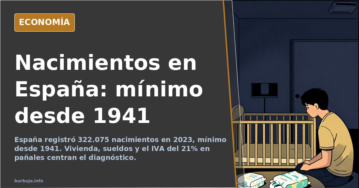 España registra 322.075 nacimientos, mínimo desde 1941