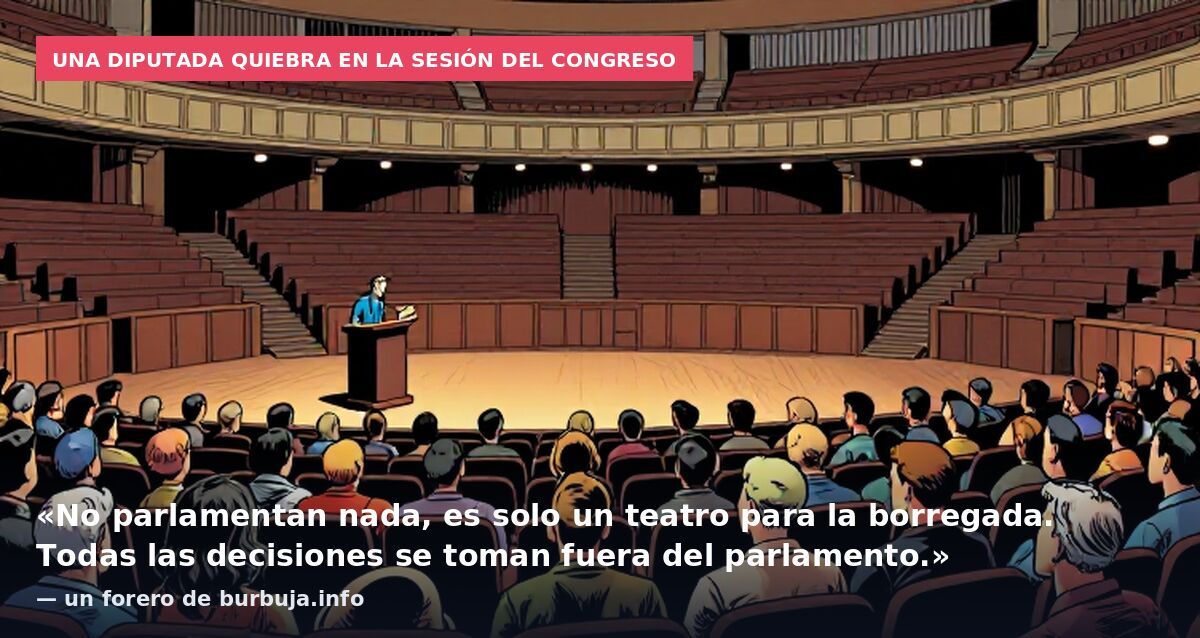 Una diputada quiebra en la sesión del Congreso: «No parlamentan nada, es solo un teatro para la borregada. Todas las decisiones se toman fuera del parlamento.» — un forero de burbuja.info