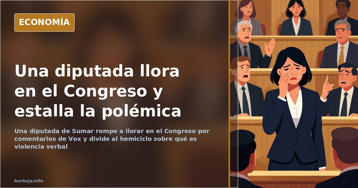 Diputada de Sumar llora en el Congreso por comentarios de Vox