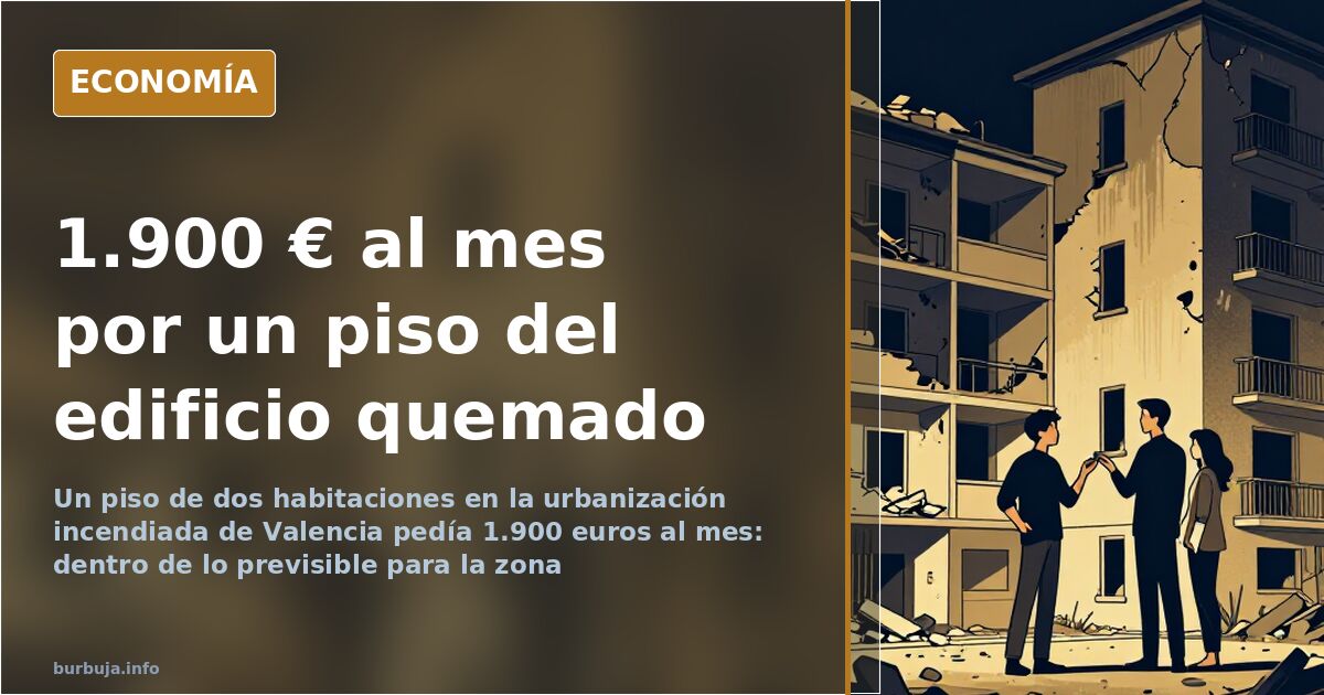 Fachada calcinada del edificio residencial incendiado en Valencia