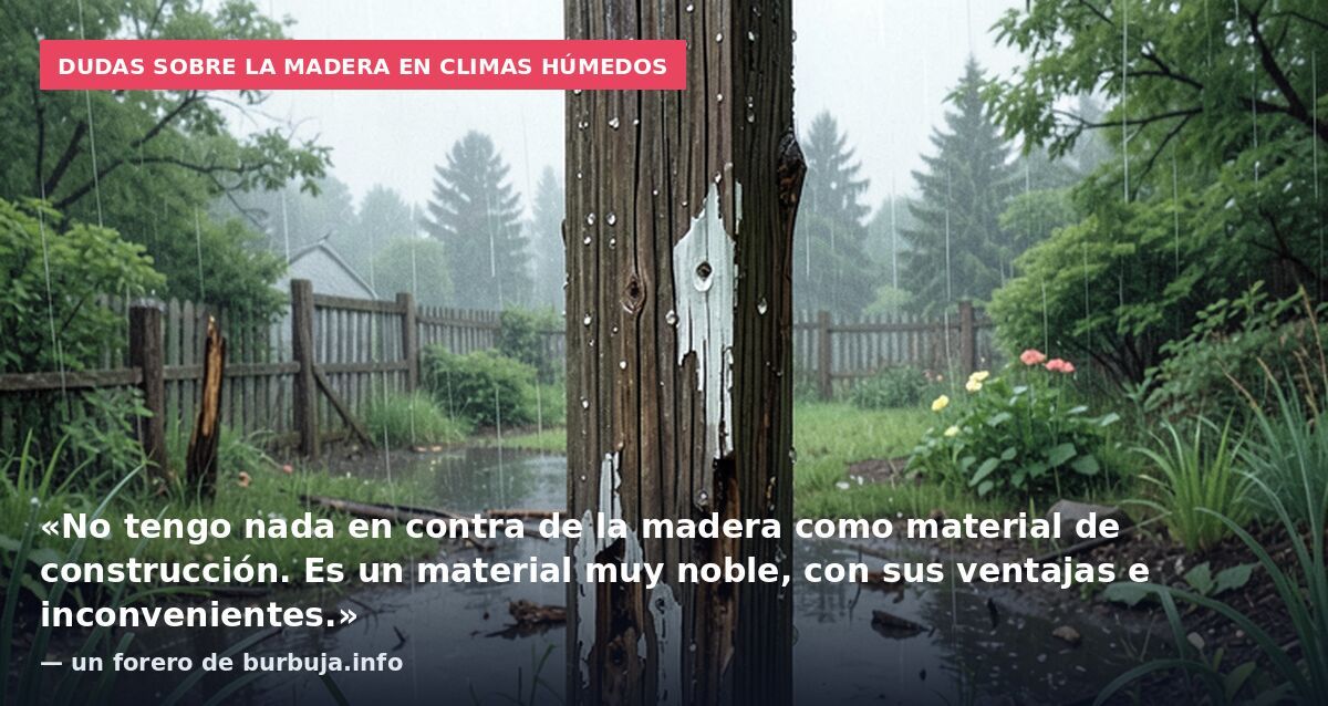 Dudas sobre la madera en climas húmedos: «No tengo nada en contra de la madera como material de construcción. Es un material muy noble, con sus ventajas e inconvenientes.» — un forero de burbuja.info
