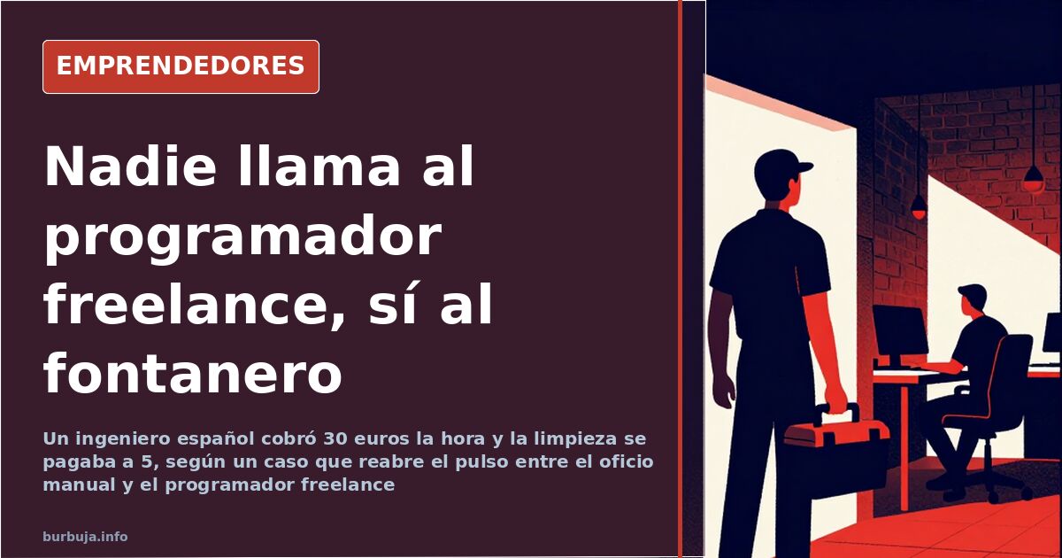 Persona fregando las escaleras de un portal, oficio que el análisis compara con los ingresos del programador freelance en Esp