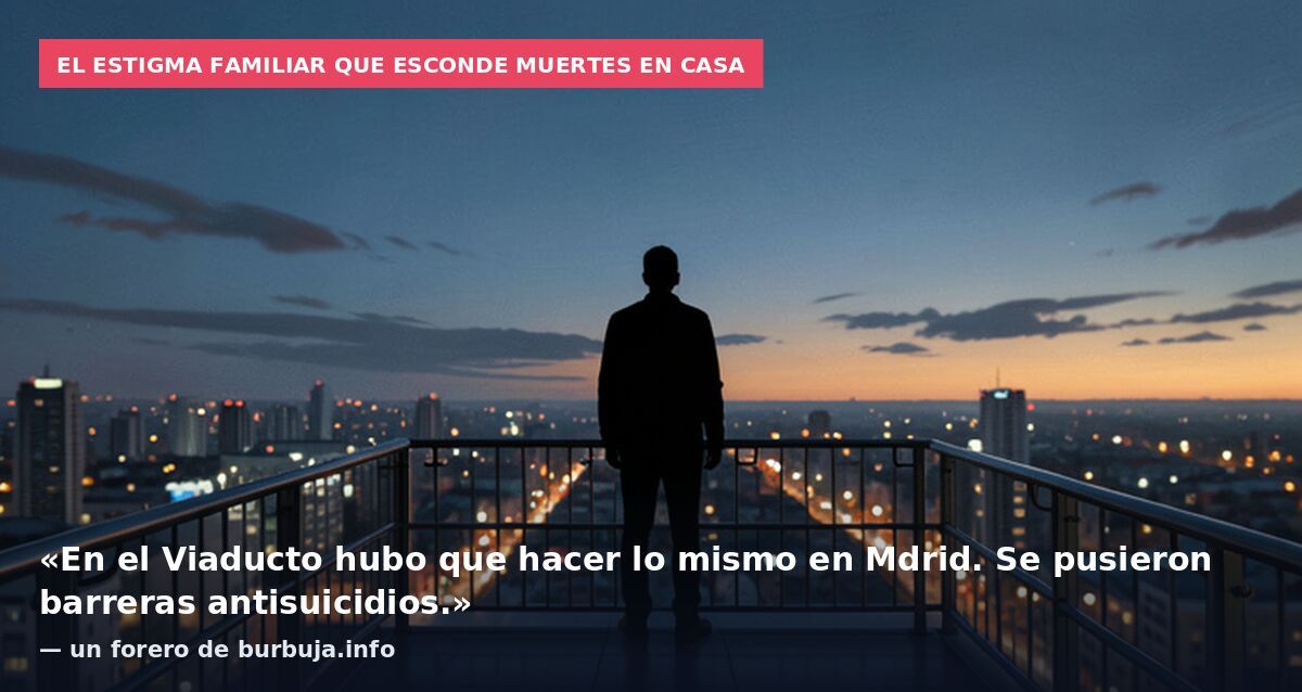 El estigma familiar que esconde muertes en casa: «En el Viaducto hubo que hacer lo mismo en Mdrid. Se pusieron barreras antisuicidios.» — un forero de burbuja.info