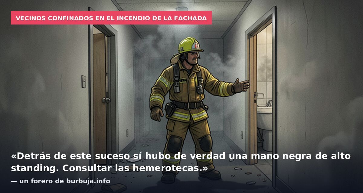 Vecinos confinados en el incendio de la fachada: «Detrás de este suceso sí hubo de verdad una mano negra de alto standing. Consultar las hemerotecas.» — un forero de burbuja.info