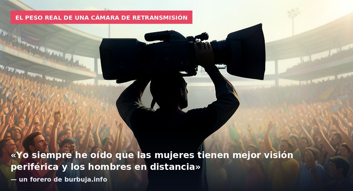 El peso real de una cámara de retransmisión: «Yo siempre he oído que las mujeres tienen mejor visión periférica y los hombres en distancia» — un forero de burbuja.info