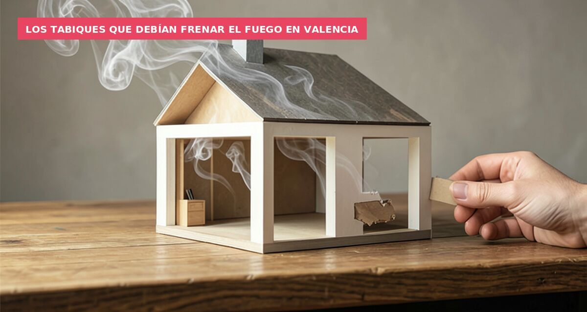 Los tabiques que debían frenar el fuego en Valencia