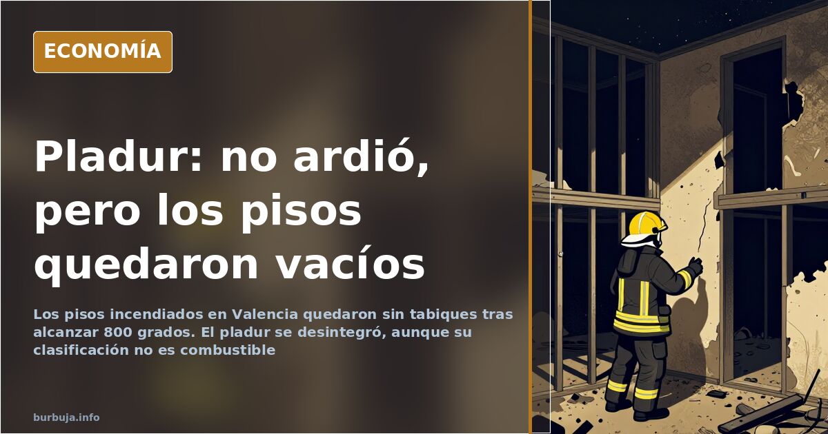 Estructura de hormigón de un edificio tras el incendio, con los tabiques de pladur desaparecidos y vistas al interior de las 