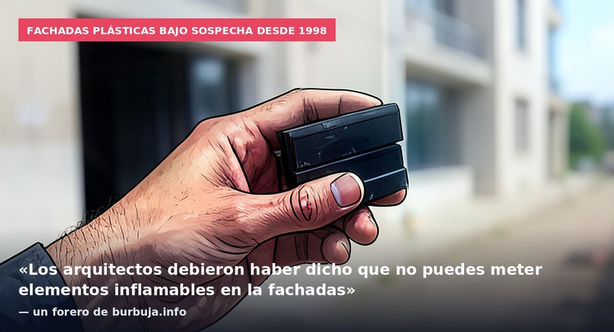 Fachadas plásticas bajo sospecha desde 1998: «Los arquitectos debieron haber dicho que no puedes meter elementos inflamables en la fachadas» — un forero de burbuja.info