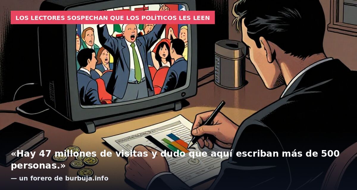 Los lectores sospechan que los políticos les leen: «Hay 47 millones de visitas y dudo que aquí escriban más de 500 personas.» — un forero de burbuja.info