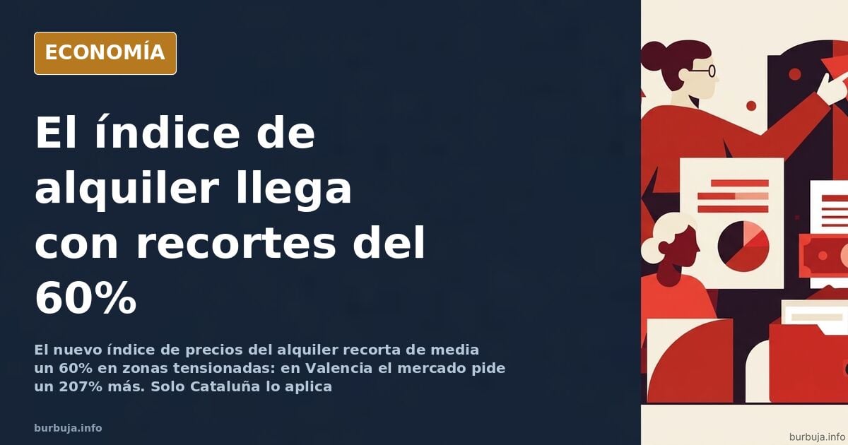 Edificio urbano de viviendas con balcones y un cartel de se alquila, ilustración editorial sobre el índice de precios del alq