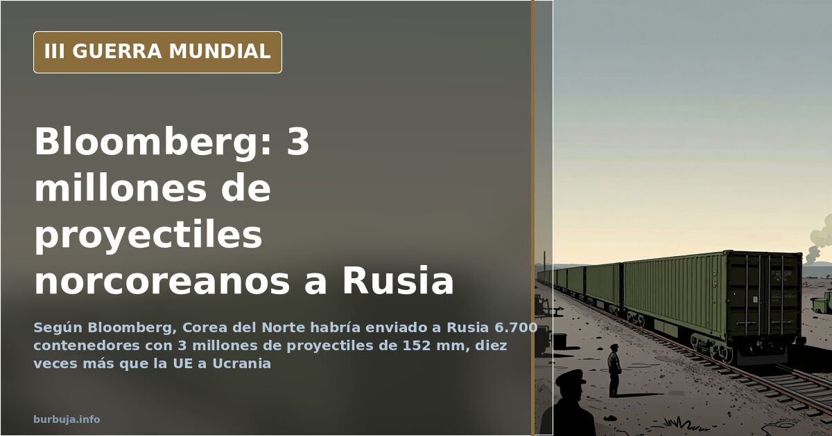 Bloomberg: Pyongyang envía 3 millones de proyectiles a Rusia