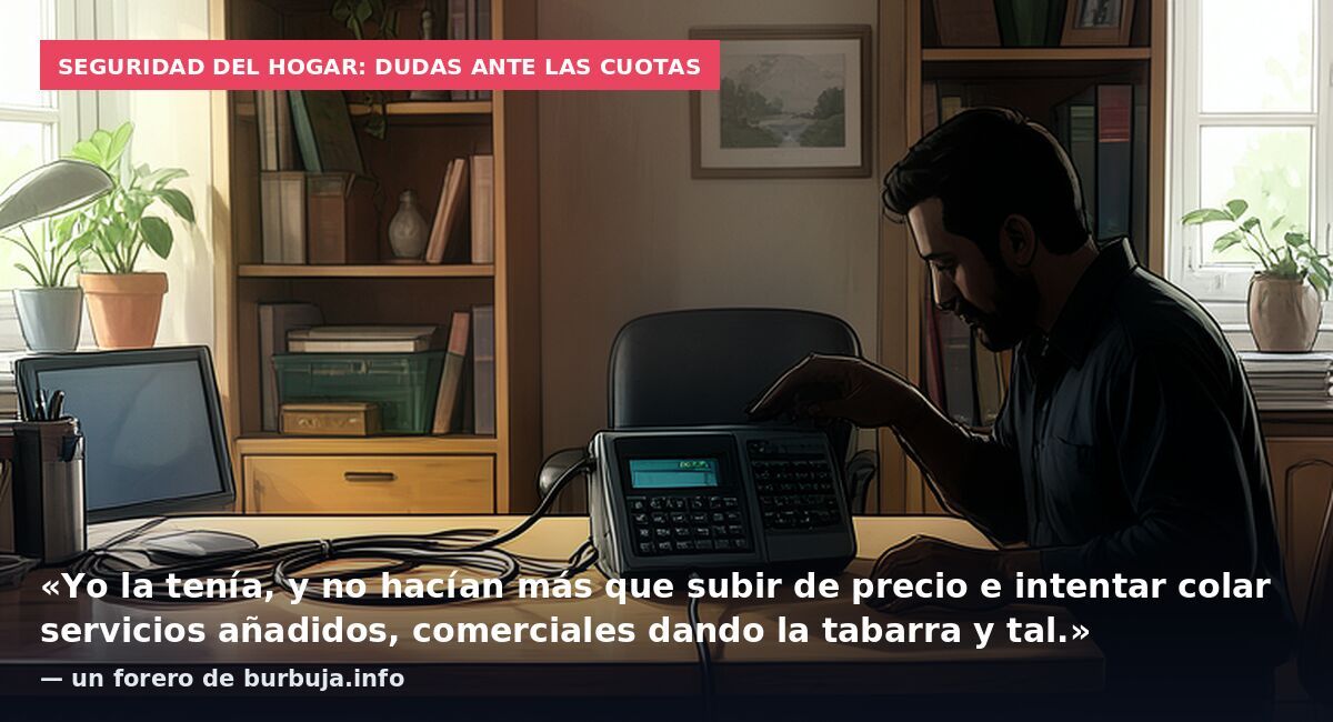 Seguridad del hogar: dudas ante las cuotas: «Yo la tenía, y no hacían más que subir de precio e intentar colar servicios añadidos, comerciales dando la tabarra y tal.» — un forero de burbuja.info