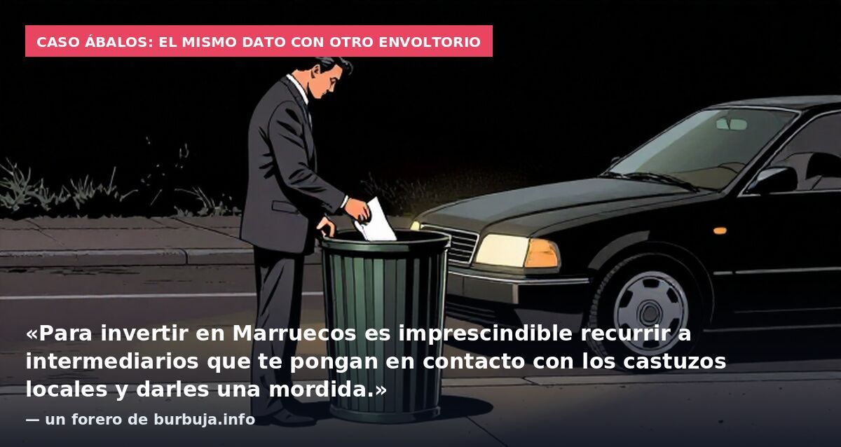 Caso Ábalos: el mismo dato con otro envoltorio: «Para invertir en Marruecos es imprescindible recurrir a intermediarios que te pongan en contacto con los castuzos locales y darles una mordida.» — un forero de burbuja.info