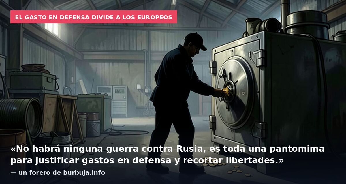 El gasto en defensa divide a los europeos: «No habrá ninguna guerra contra Rusia, es toda una pantomima para justificar gastos en defensa y recortar libertades.» — un forero de burbuja.info