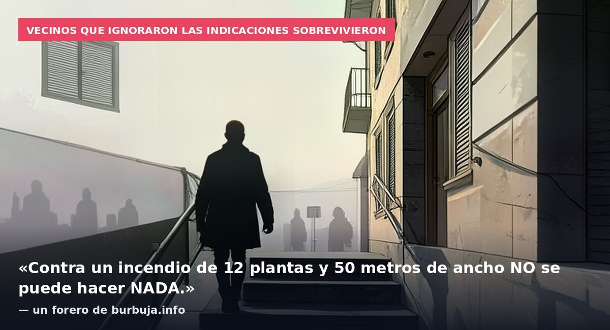 Vecinos que ignoraron las indicaciones sobrevivieron: «Contra un incendio de 12 plantas y 50 metros de ancho NO se puede hacer NADA.» — un forero de burbuja.info