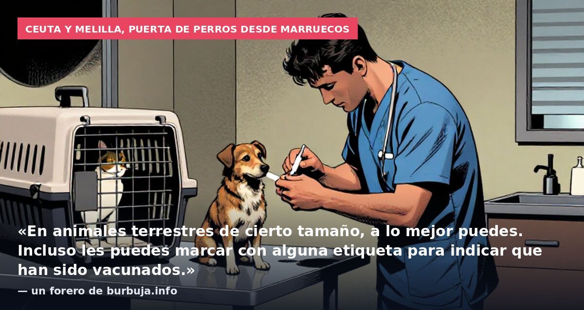 Ceuta y Melilla, puerta de perros desde Marruecos: «En animales terrestres de cierto tamaño, a lo mejor puedes. Incluso les puedes marcar con alguna etiqueta para indicar que han sido vacunados.» — un forero de burbuja.info