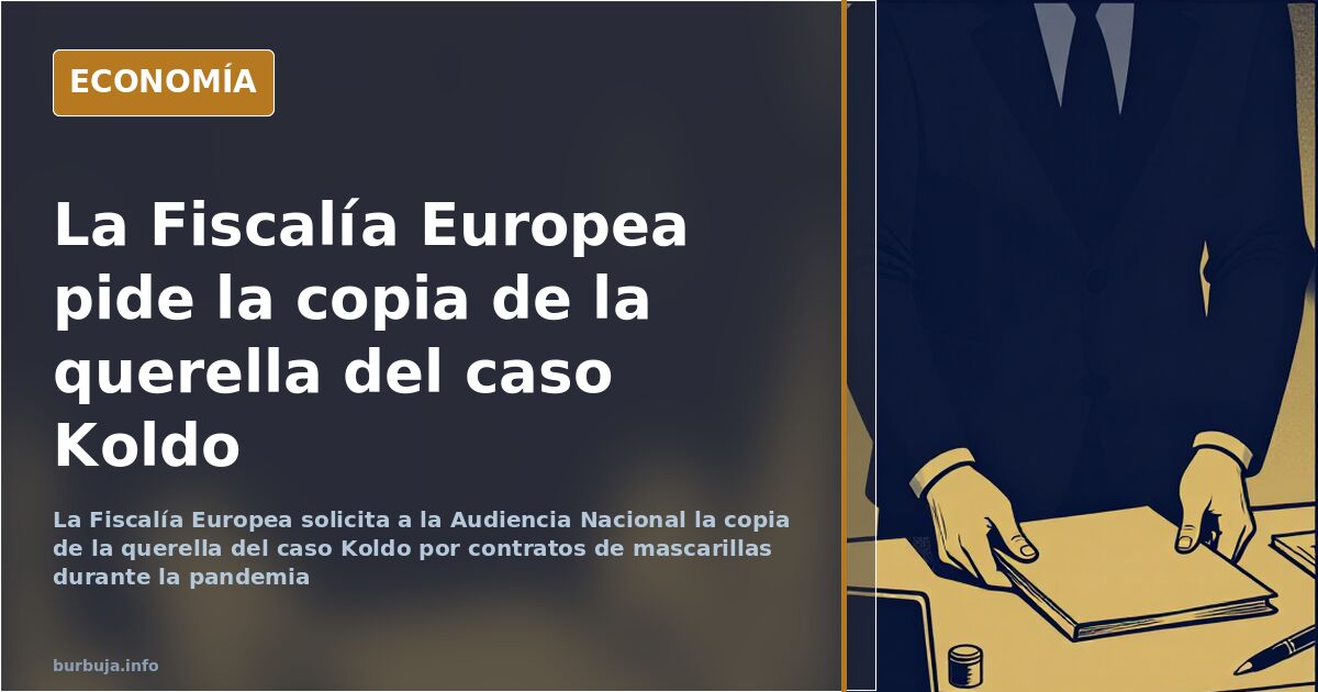 Edificio institucional de la Unión Europea con documentos y expedientes del caso Koldo sobre una mesa de despacho