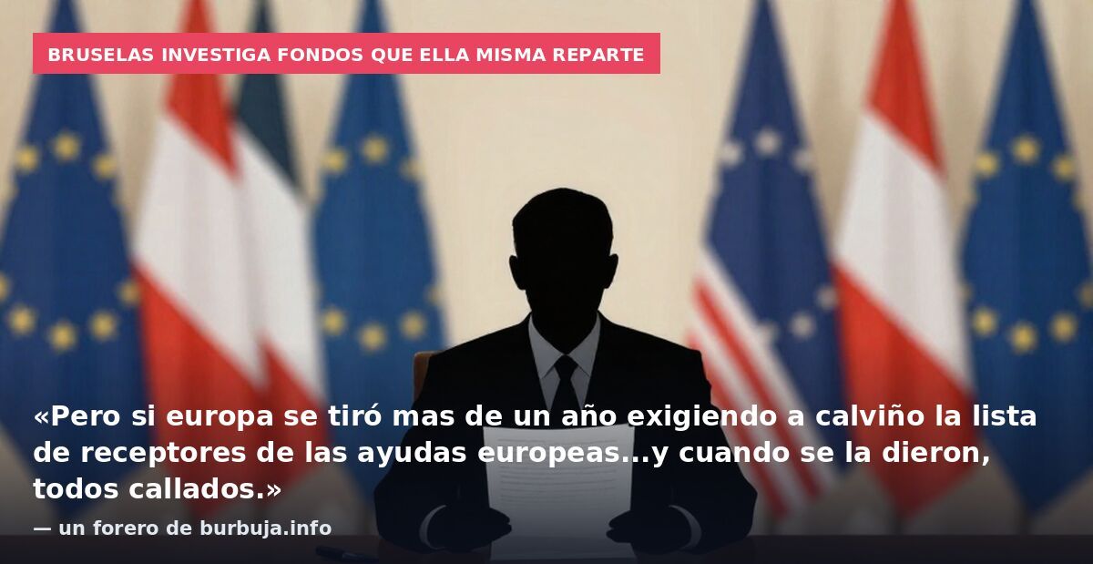 Bruselas investiga fondos que ella misma reparte: «Pero si europa se tiró mas de un año exigiendo a calviño la lista de receptores de las ayudas europeas...y cuando se la dieron, todos callados.» — un forero de burbuja.info