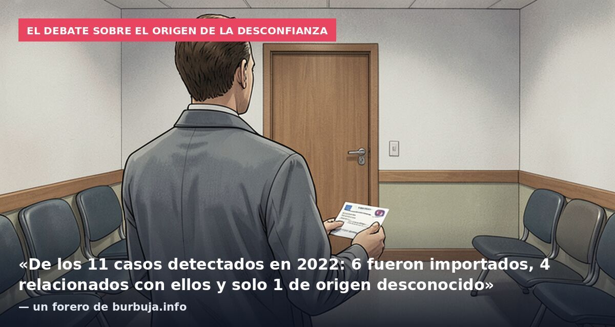 El debate sobre el origen de la desconfianza: «De los 11 casos detectados en 2022: 6 fueron importados, 4 relacionados con ellos y solo 1 de origen desconocido» — un forero de burbuja.info
