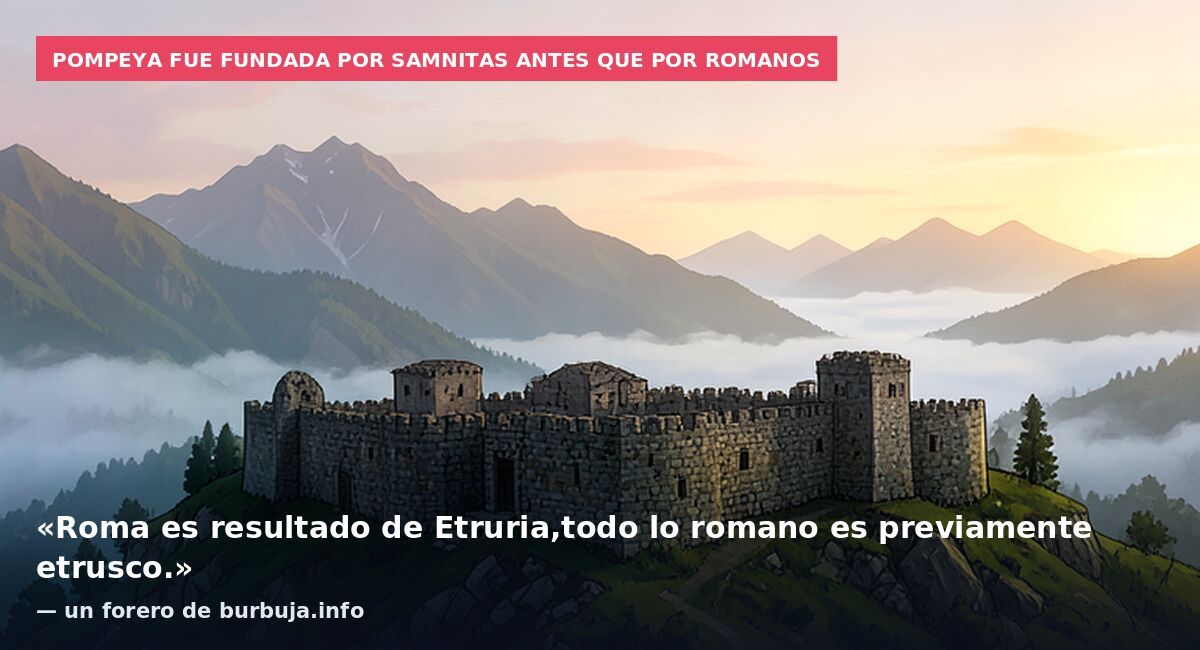 Pompeya fue fundada por samnitas antes que por romanos: «Roma es resultado de Etruria,todo lo romano es previamente etrusco.» — un forero de burbuja.info