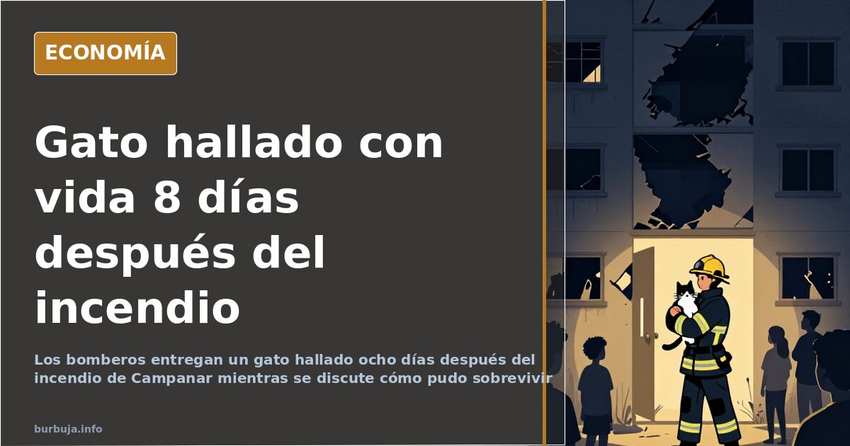 Gato hallado con vida 8 días después del incendio de Campanar