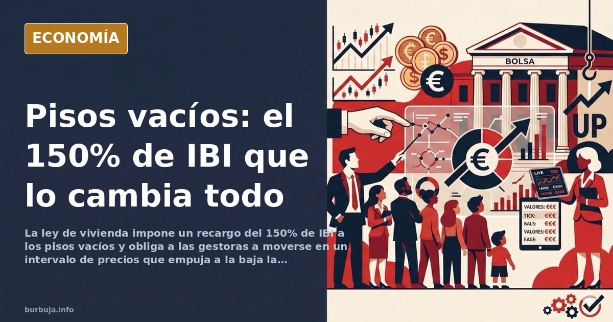 Edificio de viviendas con cartel de se alquila y gráfico descendente de precios de alquiler en España