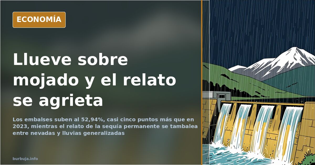 Embalses al 52,94%: el relato de la sequía se agrieta