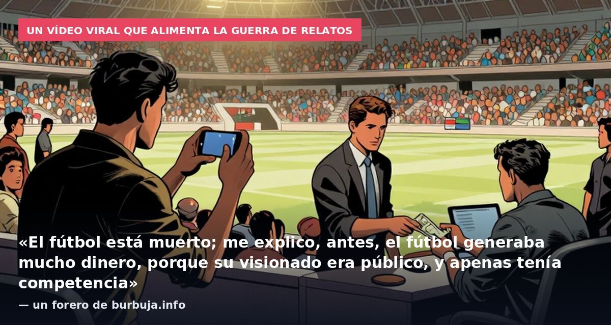 Un vídeo viral que alimenta la guerra de relatos: «El fútbol está muerto; me explico, antes, el fútbol generaba mucho dinero, porque su visionado era público, y apenas tenía competencia» — un forero de burbuja.info