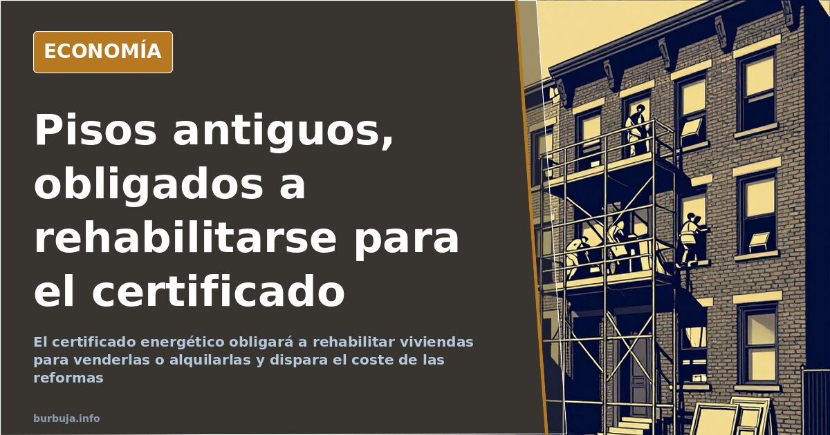 Fachada de ladrillo de un bloque antiguo de viviendas con ventanas viejas, ejemplo de suspenso en certificado energético