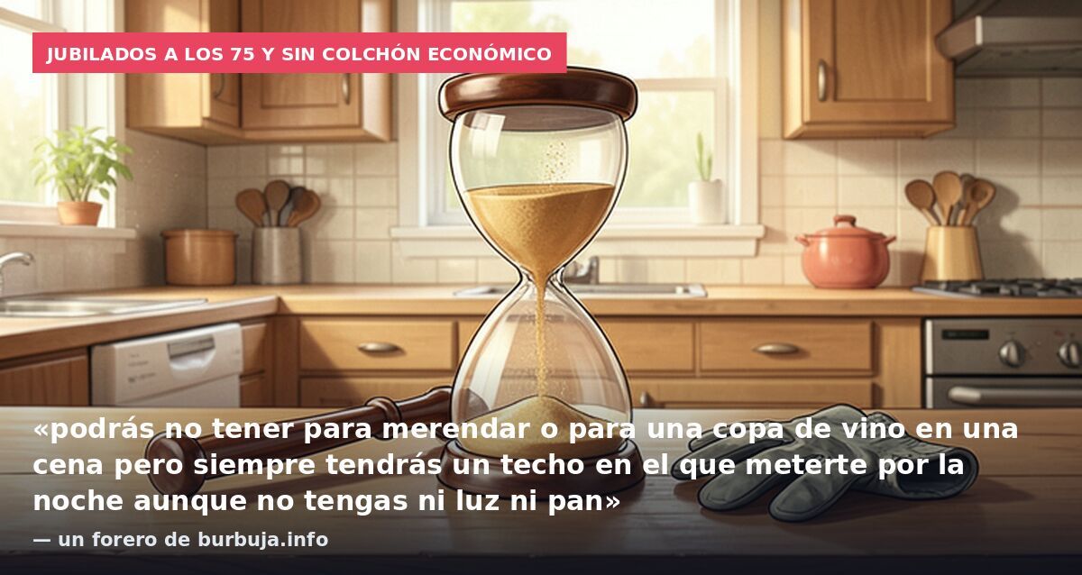 Jubilados a los 75 y sin colchón económico: «podrás no tener para merendar o para una copa de vino en una cena pero siempre tendrás un techo en el que meterte por la noche aunque no tengas ni luz ni pan» — un forero de burbuja.info