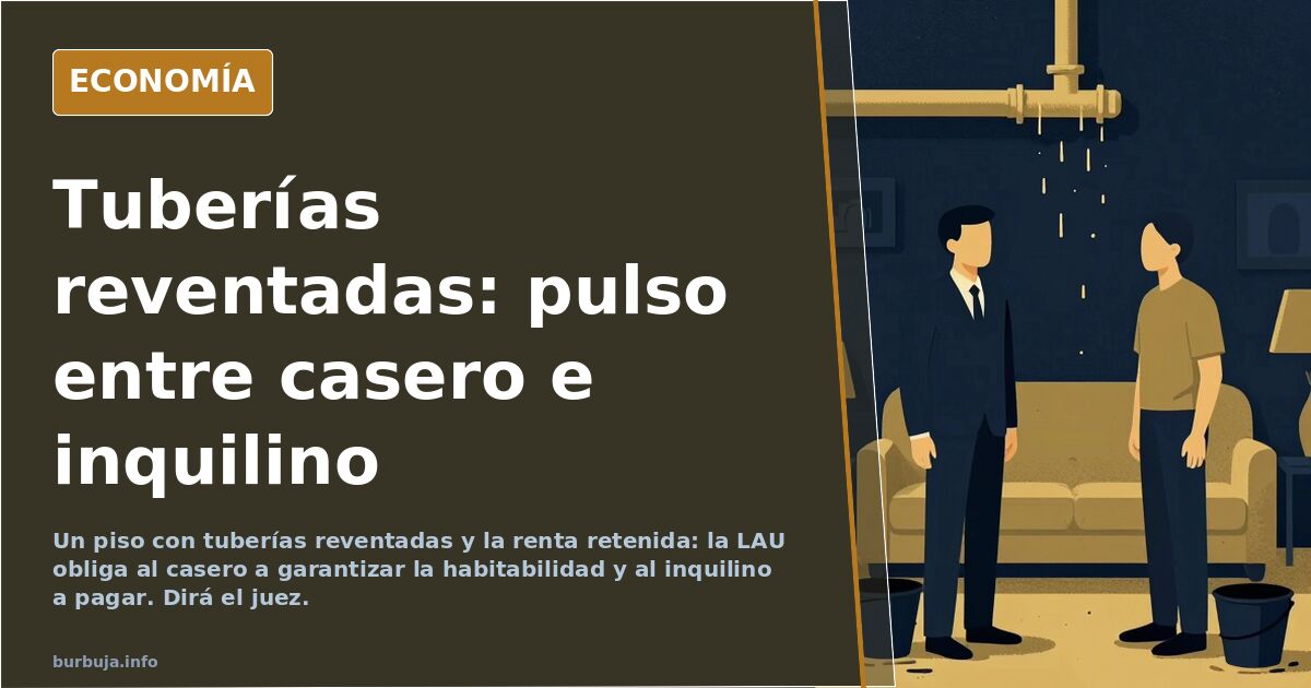 Alquiler: tuberías reventadas y renta retenida hasta arreglarlas