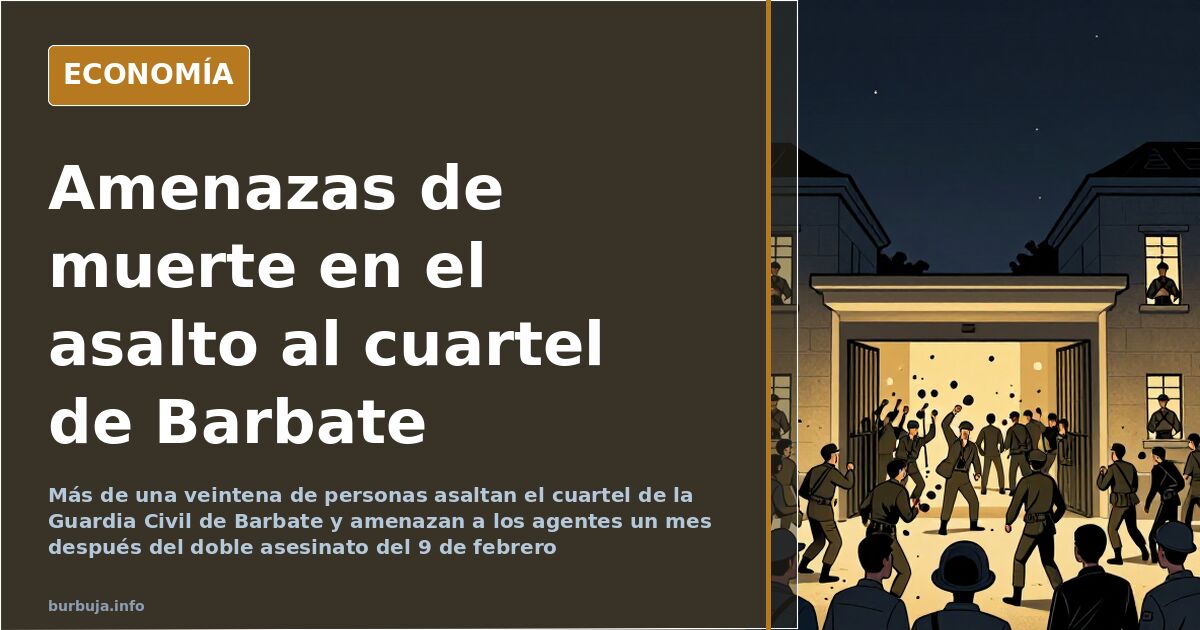 Puerta cerrada de un cuartel de la Guardia Civil en Barbate con personas agolpadas frente a la fachada