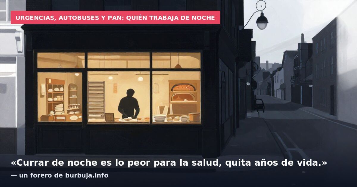 Urgencias, autobuses y pan: quién trabaja de noche: «Currar de noche es lo peor para la salud, quita años de vida.» — un forero de burbuja.info
