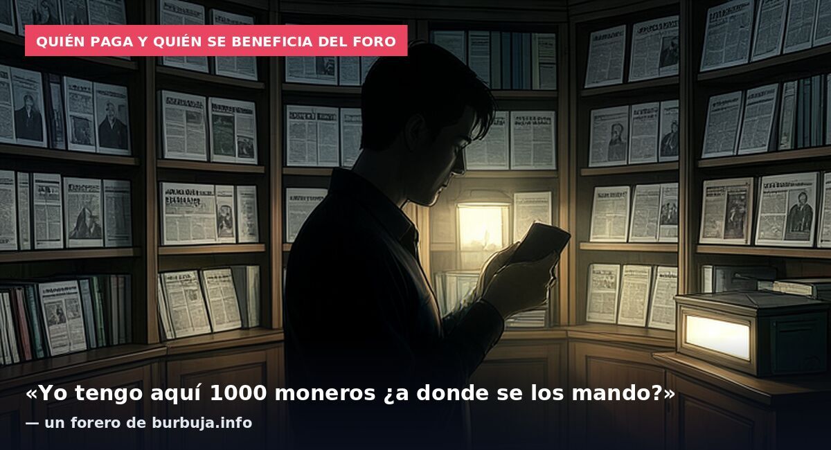 Quién paga y quién se beneficia del foro: «Yo tengo aquí 1000 moneros ¿a donde se los mando?» — un forero de burbuja.info