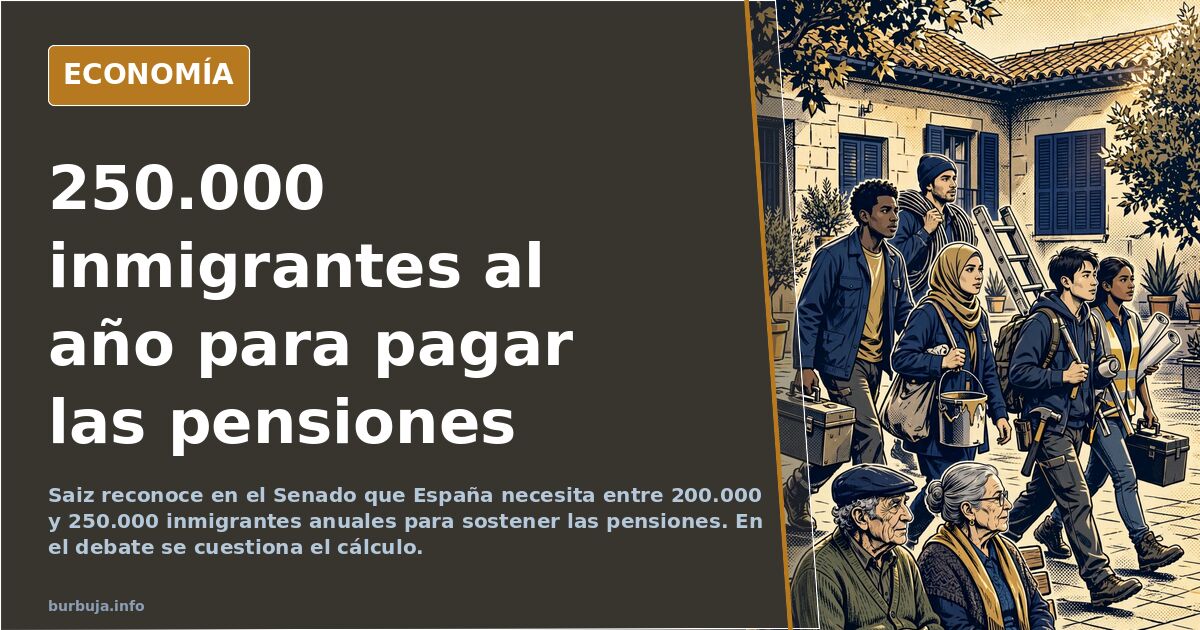 Saiz cifra en 250.000 inmigrantes anuales el sostén de las pensiones