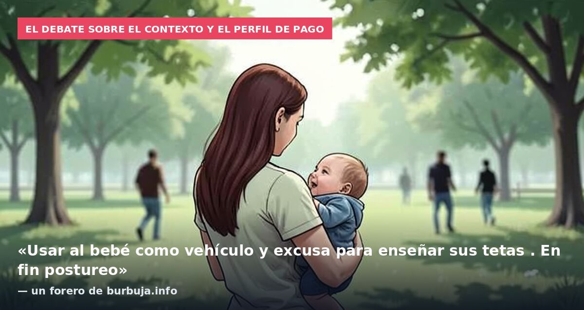 El debate sobre el contexto y el perfil de pago: «Usar al bebé como vehículo y excusa para enseñar sus tetas . En fin postureo» — un forero de burbuja.info