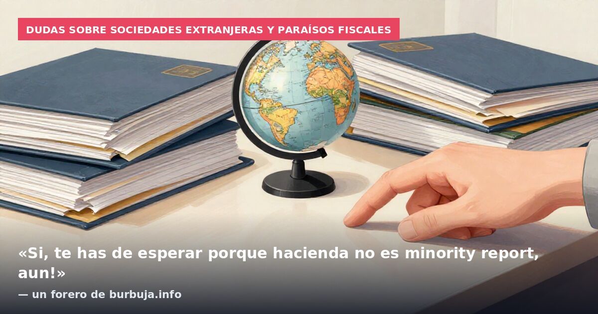 Dudas sobre sociedades extranjeras y paraísos fiscales: «Si, te has de esperar porque hacienda no es minority report, aun!» — un forero de burbuja.info