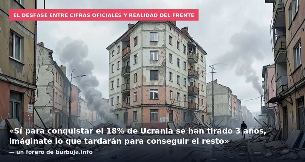 El desfase entre cifras oficiales y realidad del frente: «Sí para conquistar el 18% de Ucrania se han tirado 3 años, imáginate lo que tardarán para conseguir el resto» — un forero de burbuja.info