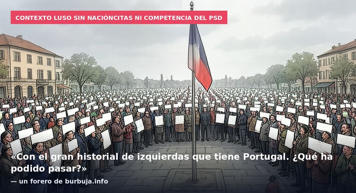 Contexto luso sin nacióncitas ni competencia del PSD: «Con el gran historial de izquierdas que tiene Portugal. ¿Qué ha podido pasar?» — un forero de burbuja.info