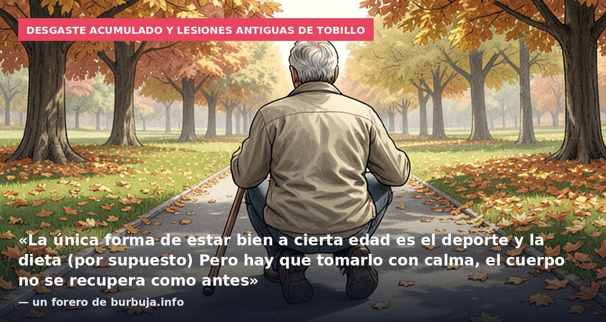 Desgaste acumulado y lesiones antiguas de tobillo: «La única forma de estar bien a cierta edad es el deporte y la dieta (por supuesto) Pero hay que tomarlo con calma, el cuerpo no se recupera como antes» — un forero de burbuja.info