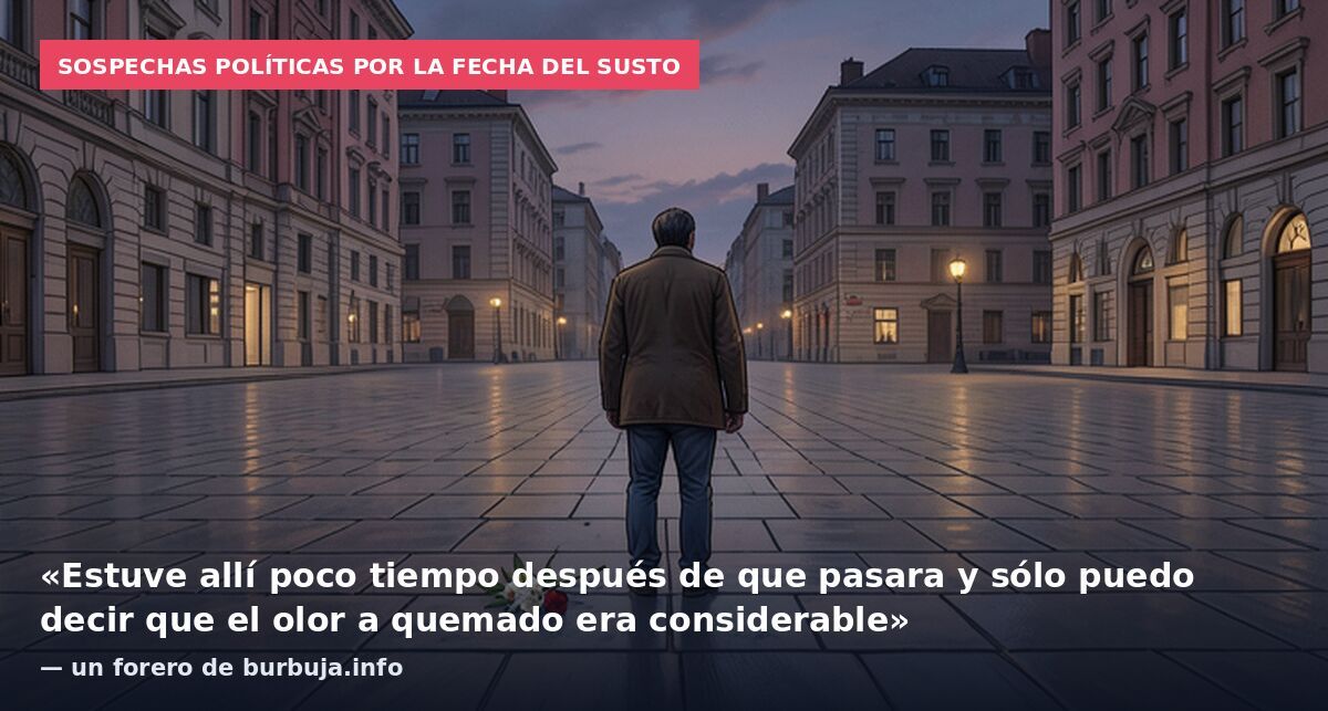 Sospechas políticas por la fecha del susto: «Estuve allí poco tiempo después de que pasara y sólo puedo decir que el olor a quemado era considerable» — un forero de burbuja.info
