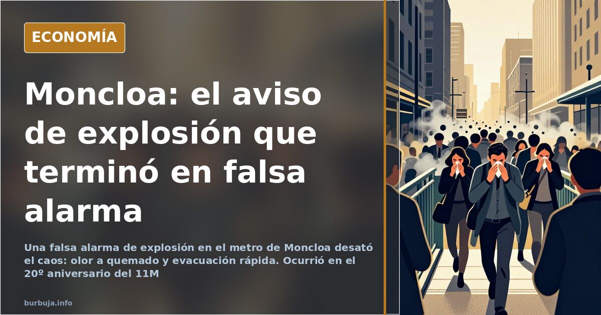 Vista de una estación de metro evacuada tras una falsa alarma de explosión en Moncloa