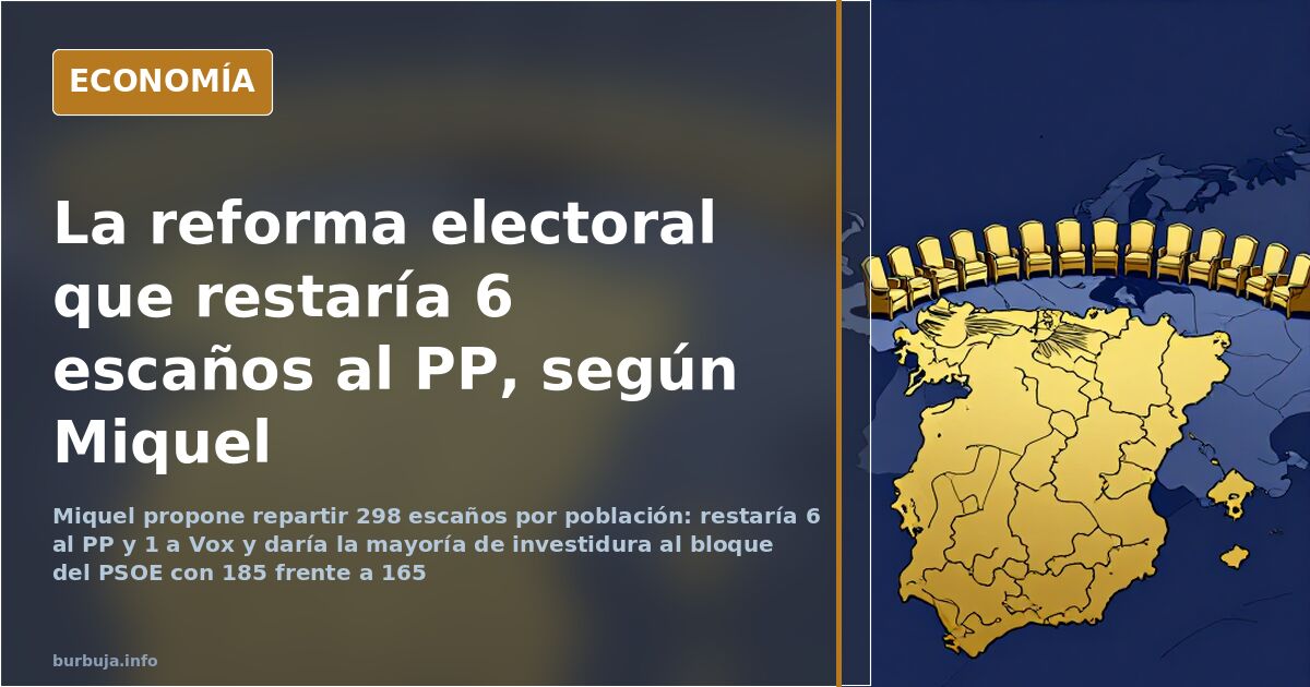 Ilustración editorial de escaños del Congreso y un mapa de provincias españolas sobre la reforma electoral