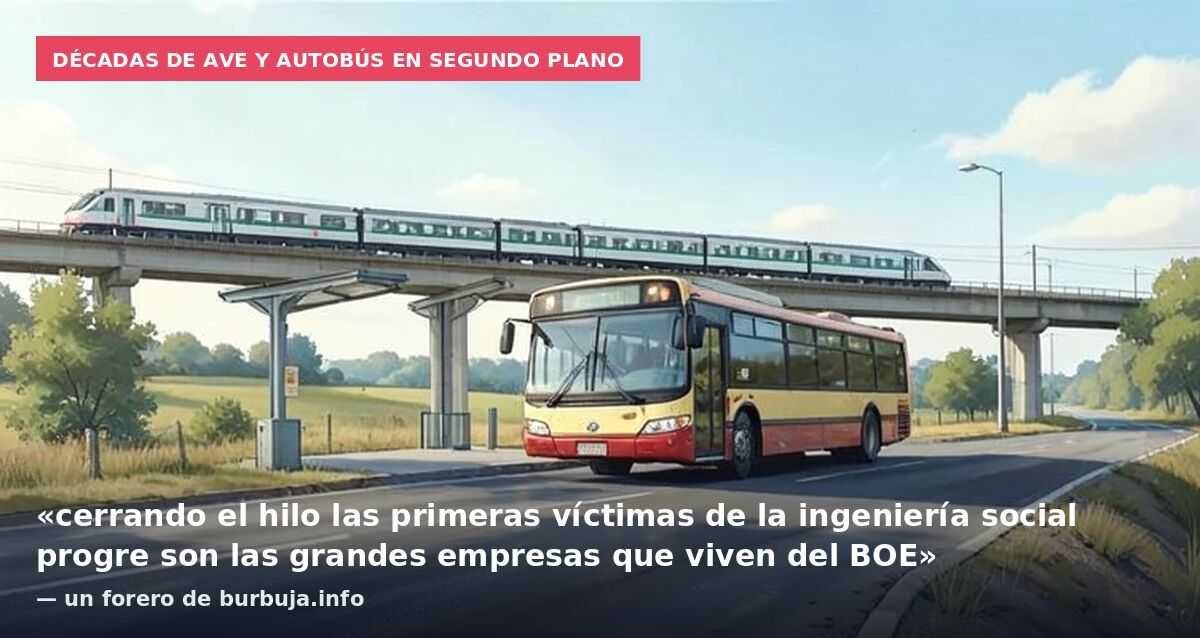 Décadas de AVE y autobús en segundo plano: «cerrando el hilo las primeras víctimas de la ingeniería social progre son las grandes empresas que viven del BOE» — un forero de burbuja.info