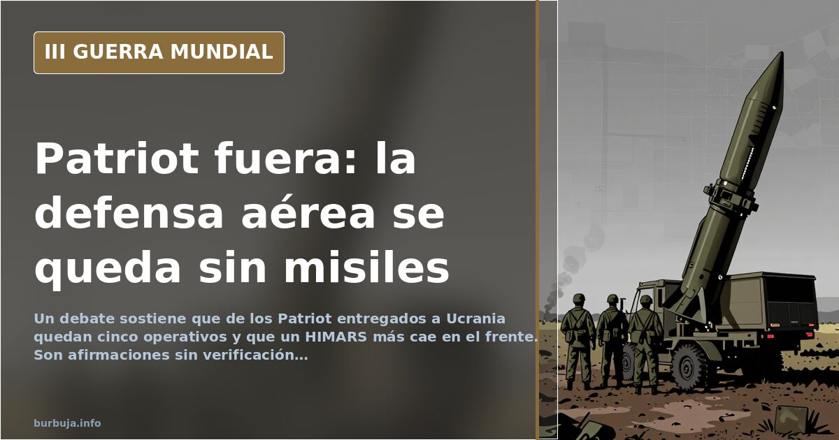 «Se acabaron los Patriot» y otro HIMARS cae, según un foro