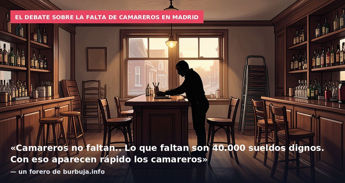 El debate sobre la falta de camareros en Madrid: «Camareros no faltan.. Lo que faltan son 40.000 sueldos dignos. Con eso aparecen rápido los camareros» — un forero de burbuja.info