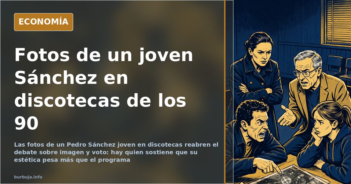 Ilustración editorial de un joven con chaqueta en una discoteca de los años 90, con luces de neón y siluetas bailando al fond