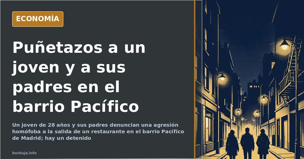 Imagen editorial de una calle de Madrid con un paso de cebra, escenario de la agresión homófoba en el barrio Pacífico